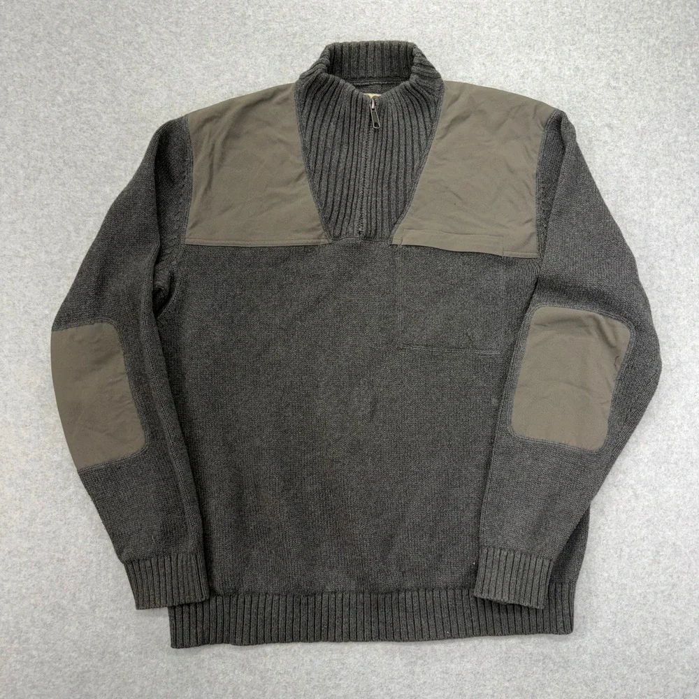 Duluth Trading Co Mens Sweater Large 1/4 Zip Wool Cotton Blend Outdoor Casual‎
